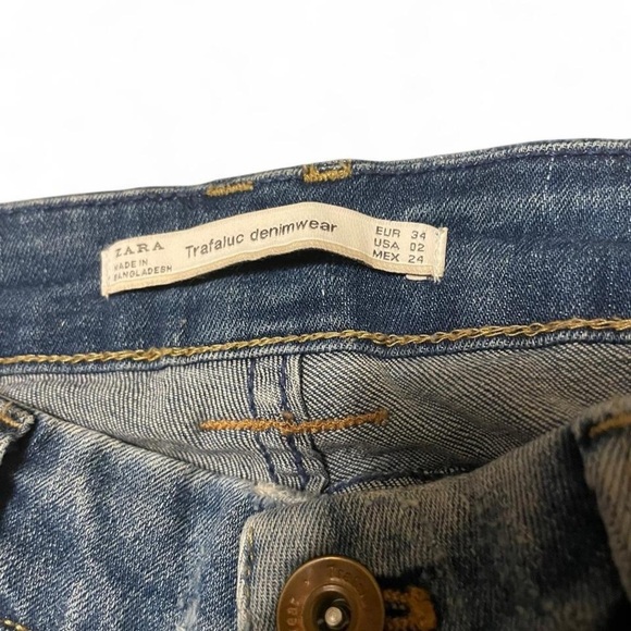 Zara Women's Distressed Skinny Jeans - Light Blue - Picture 3 of 4